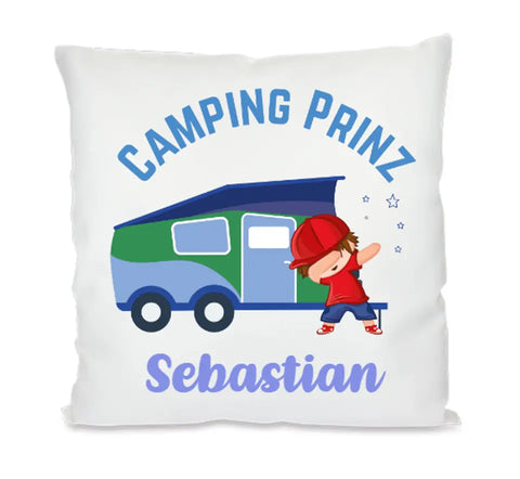 Personalisiert "Camping Prinz" Kissen